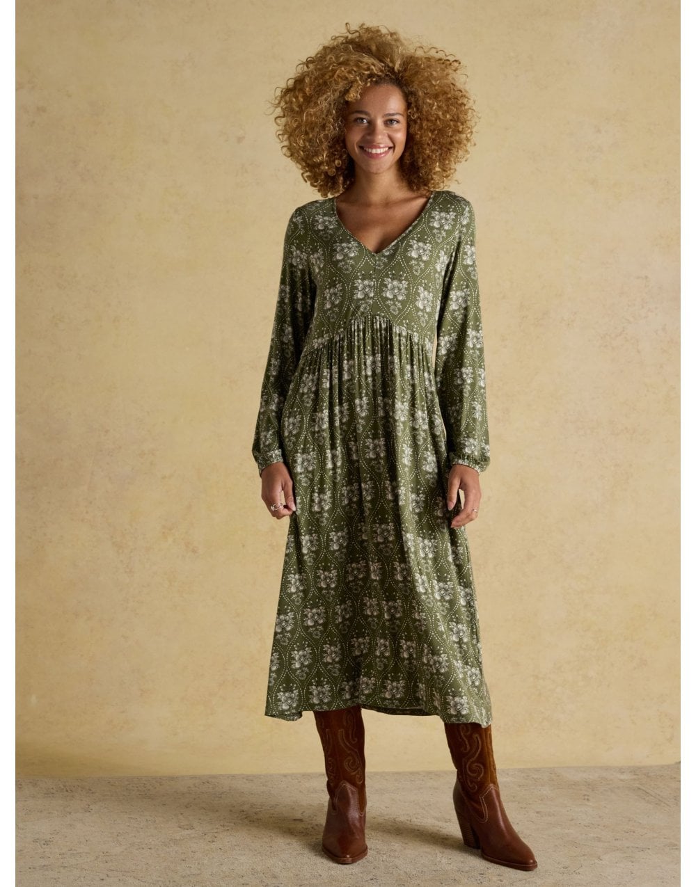 Young Ideas/Henmores - Long Sleeve Nia Dress - Green - S
