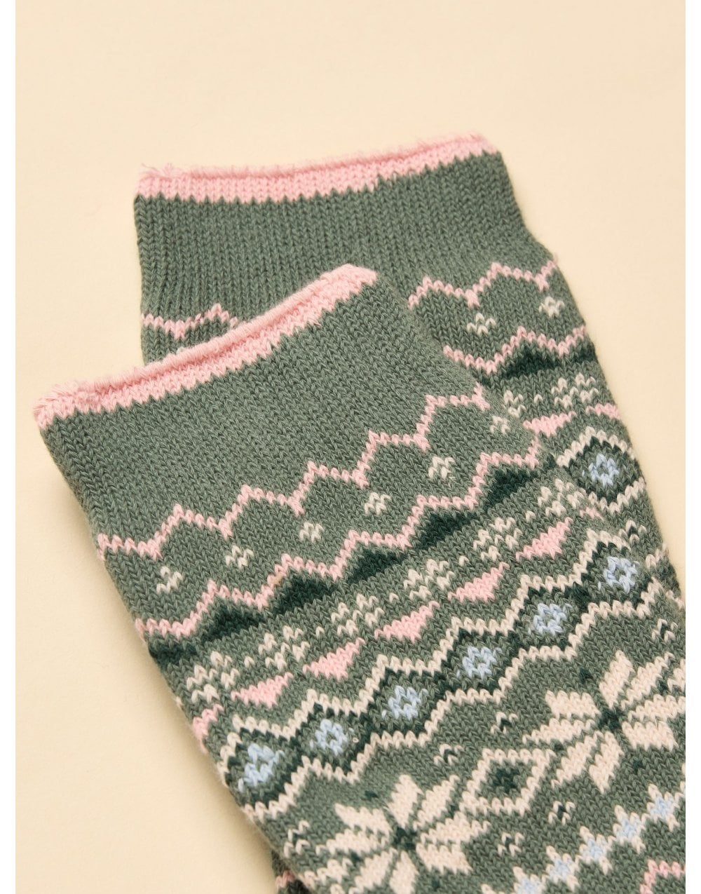 Young Ideas/Henmores - Lucille Socks - Green/Pink - OS