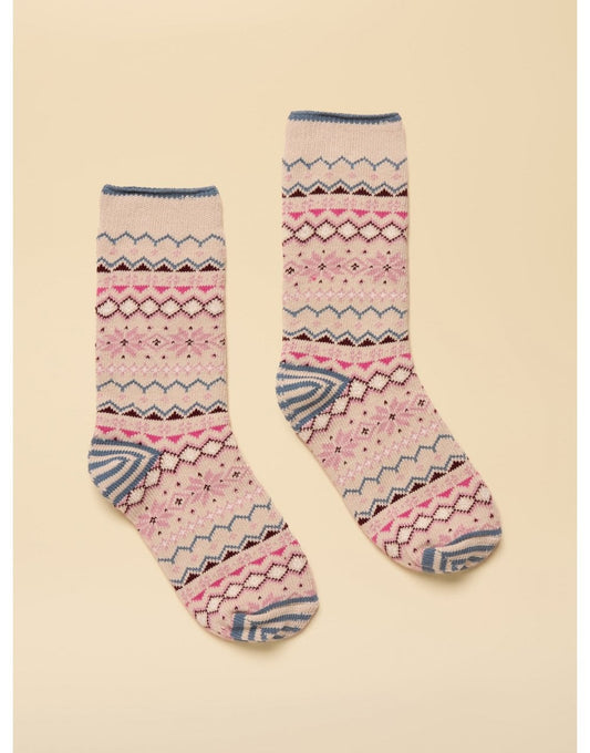 Young Ideas/Henmores - Lucille Socks - Green/Pink - OS