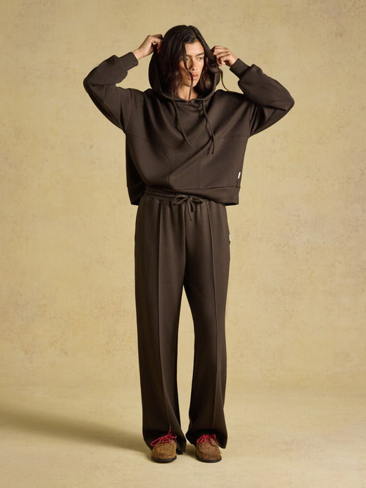 Young Ideas & Henmores -Luxe Club Wide Leg Jogger -Chocolate Brown -8