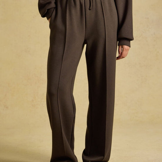 Young Ideas & Henmores -Luxe Club Wide Leg Jogger -Chocolate Brown -8