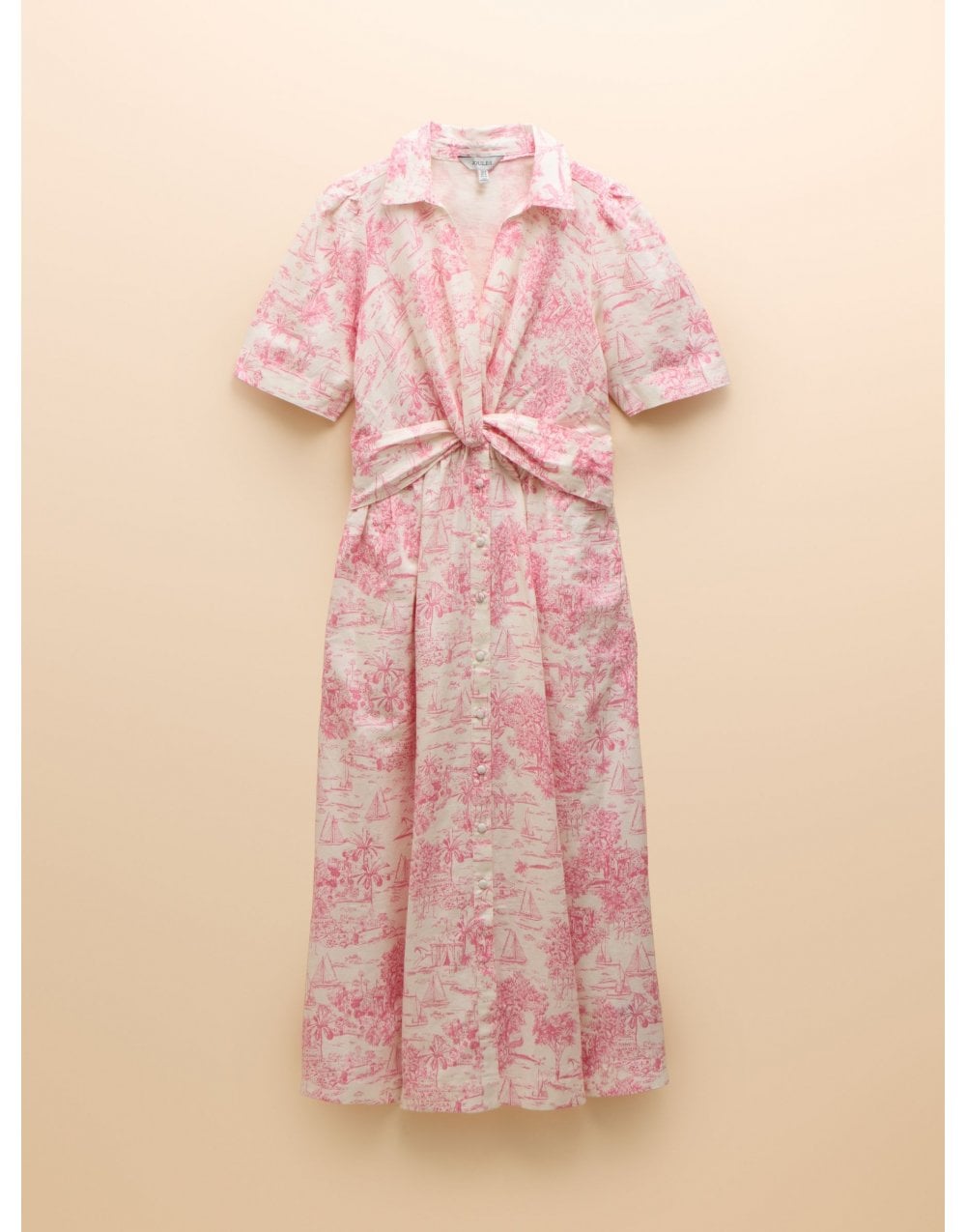 Young Ideas/Henmores - Marina Twist Detail Midi Dress - Pink Toile - 8