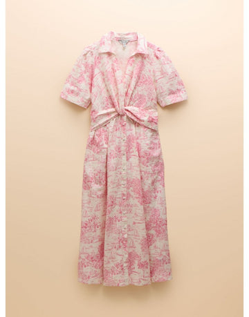 Young Ideas/Henmores - Marina Twist Detail Midi Dress - Pink Toile - 8