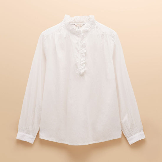 Young Ideas & Henmores -Melanie Frill Detail Blouse -White -8