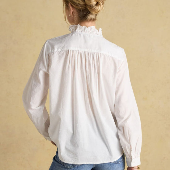 Young Ideas & Henmores -Melanie Frill Detail Blouse -White -8