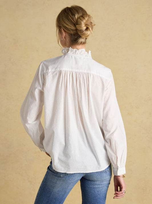 Young Ideas & Henmores -Melanie Frill Detail Blouse -White -8