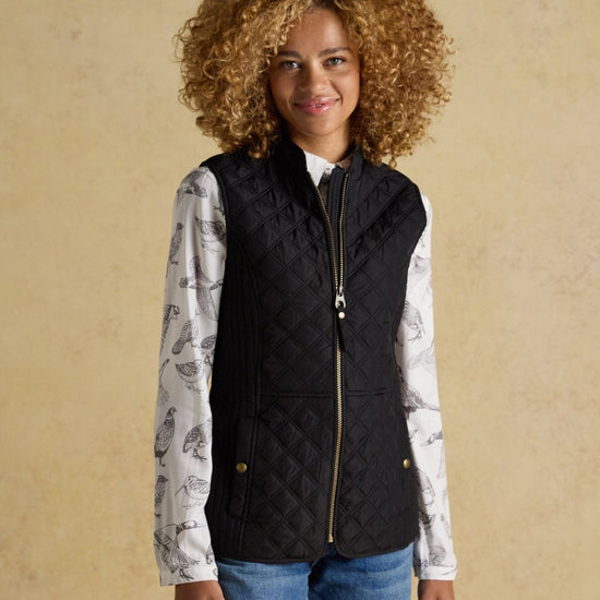 Young Ideas/Henmores - Minx Diamond Quilt Gilet - Black - 8
