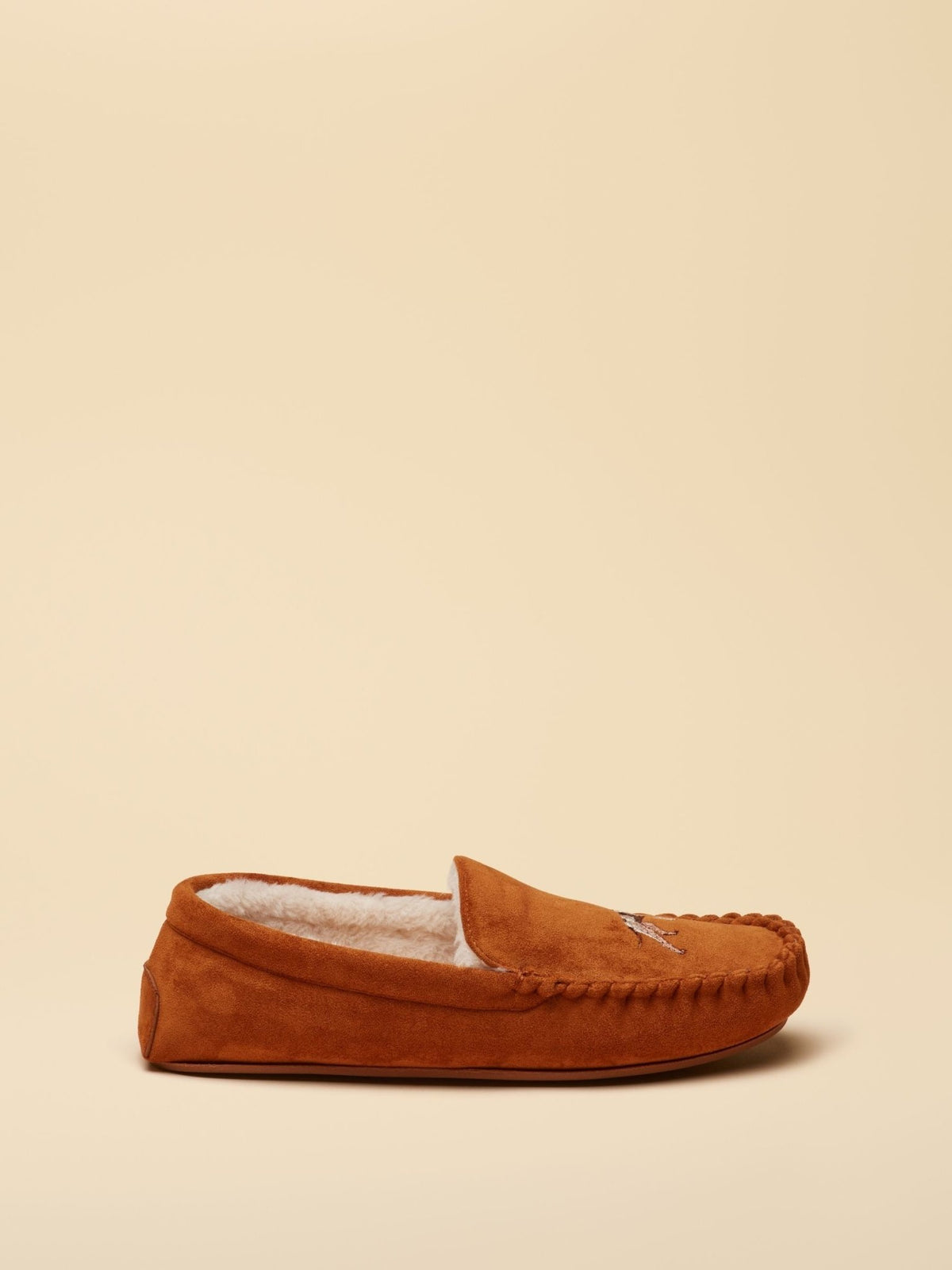 Young Ideas & Henmores -Moccasin Slipper -Tan Brown -M