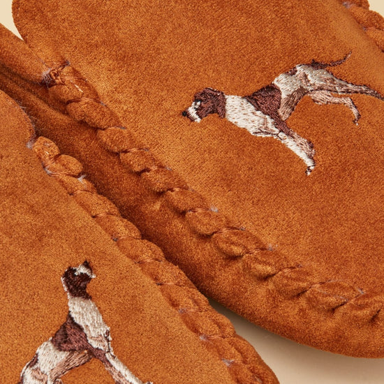 Young Ideas & Henmores -Moccasin Slipper -Tan Brown -M
