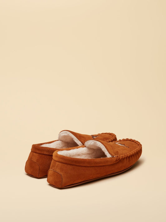 Young Ideas & Henmores -Moccasin Slipper -Tan Brown -M