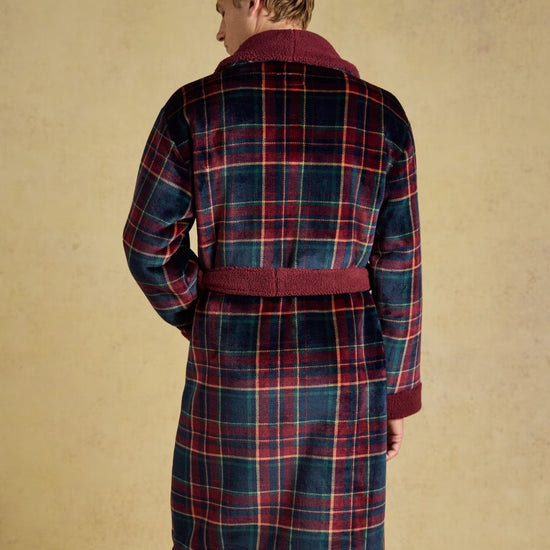 Young Ideas & Henmores -Montague Dressing Gown -Burgundy Red -L/XL