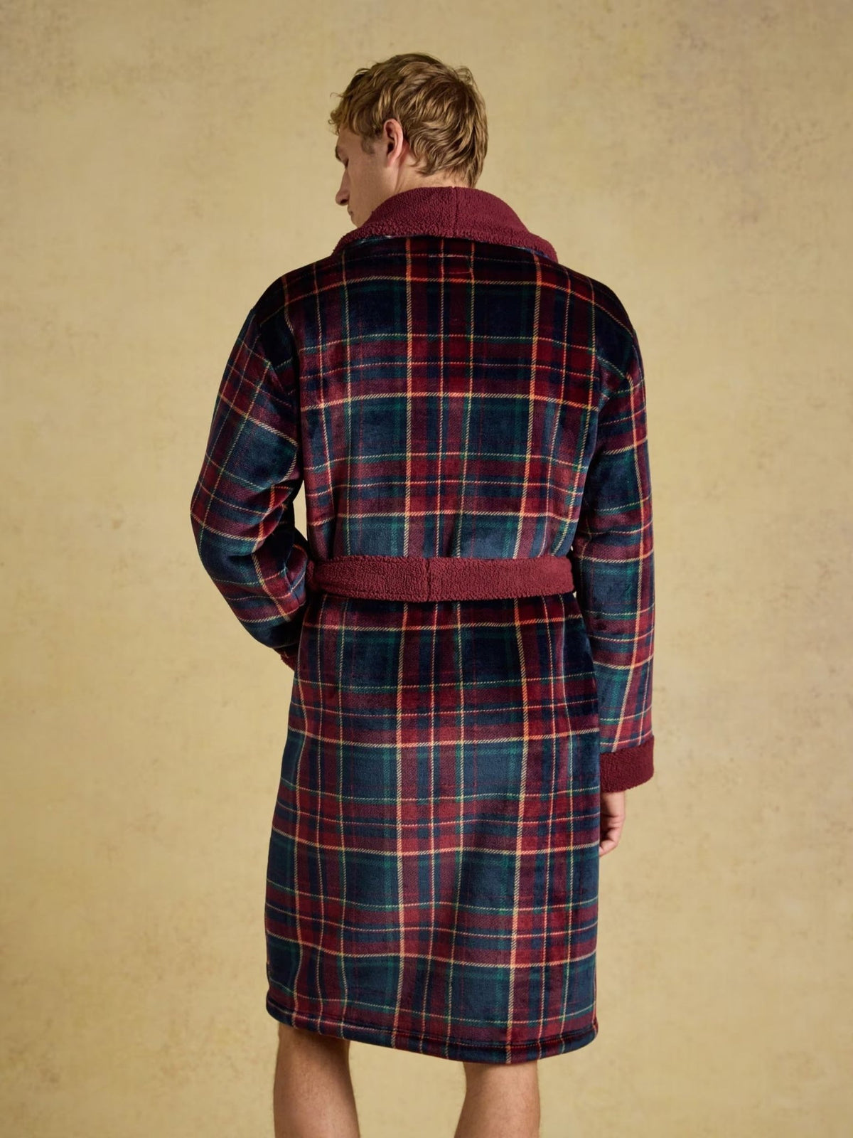 Young Ideas & Henmores -Montague Dressing Gown -Burgundy Red -L/XL