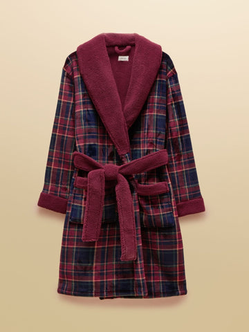 Young Ideas & Henmores -Montague Dressing Gown -Burgundy Red -L/XL