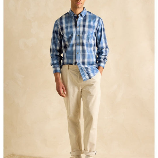 Young Ideas/Henmores - Movement Long Sleeve Shirt - Blue/White - M