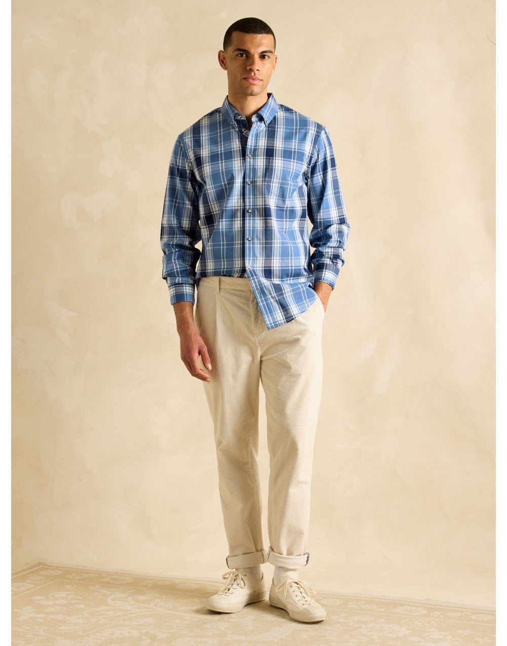 Young Ideas/Henmores - Movement Long Sleeve Shirt - Blue/White - M