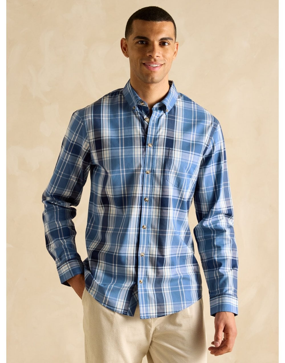 Young Ideas/Henmores - Movement Long Sleeve Shirt - Blue/White - M