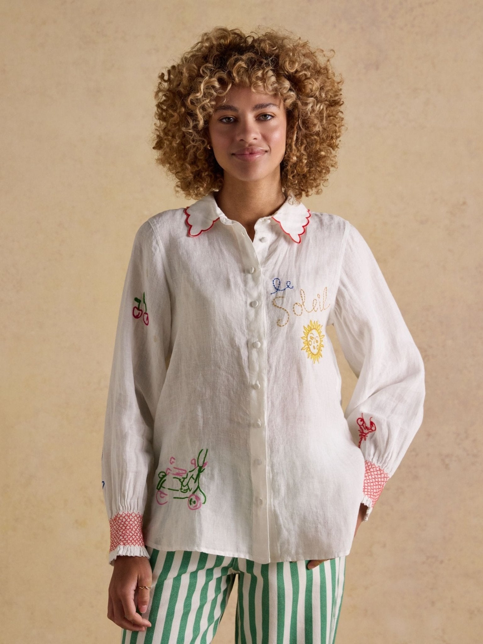 Young Ideas & Henmores - Orla Patch Shirt - White - 8