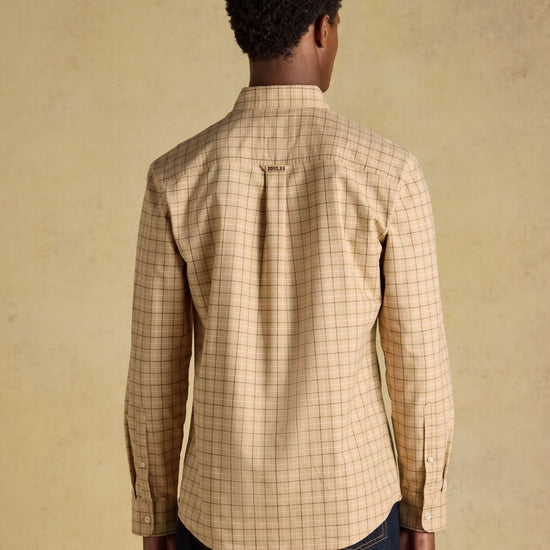 Young Ideas & Henmores -Oxford Check Classic Fit -Chocolate Brown -M