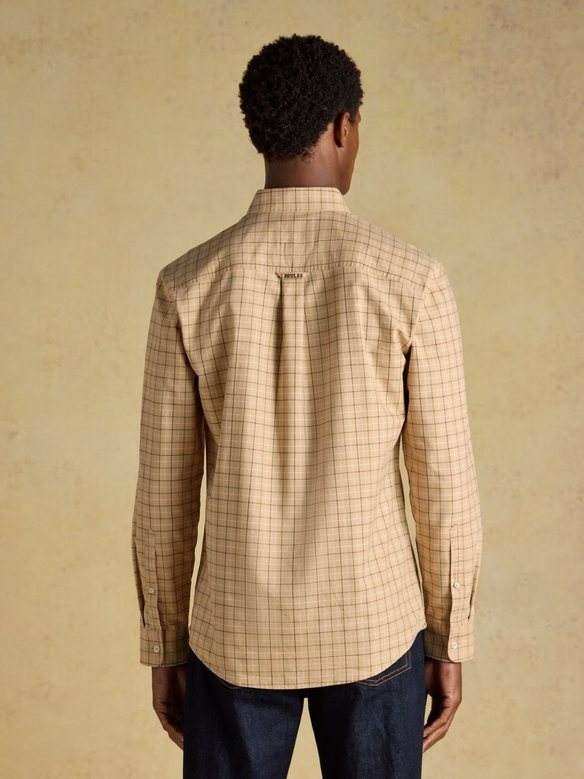Young Ideas & Henmores -Oxford Check Classic Fit -Chocolate Brown -M