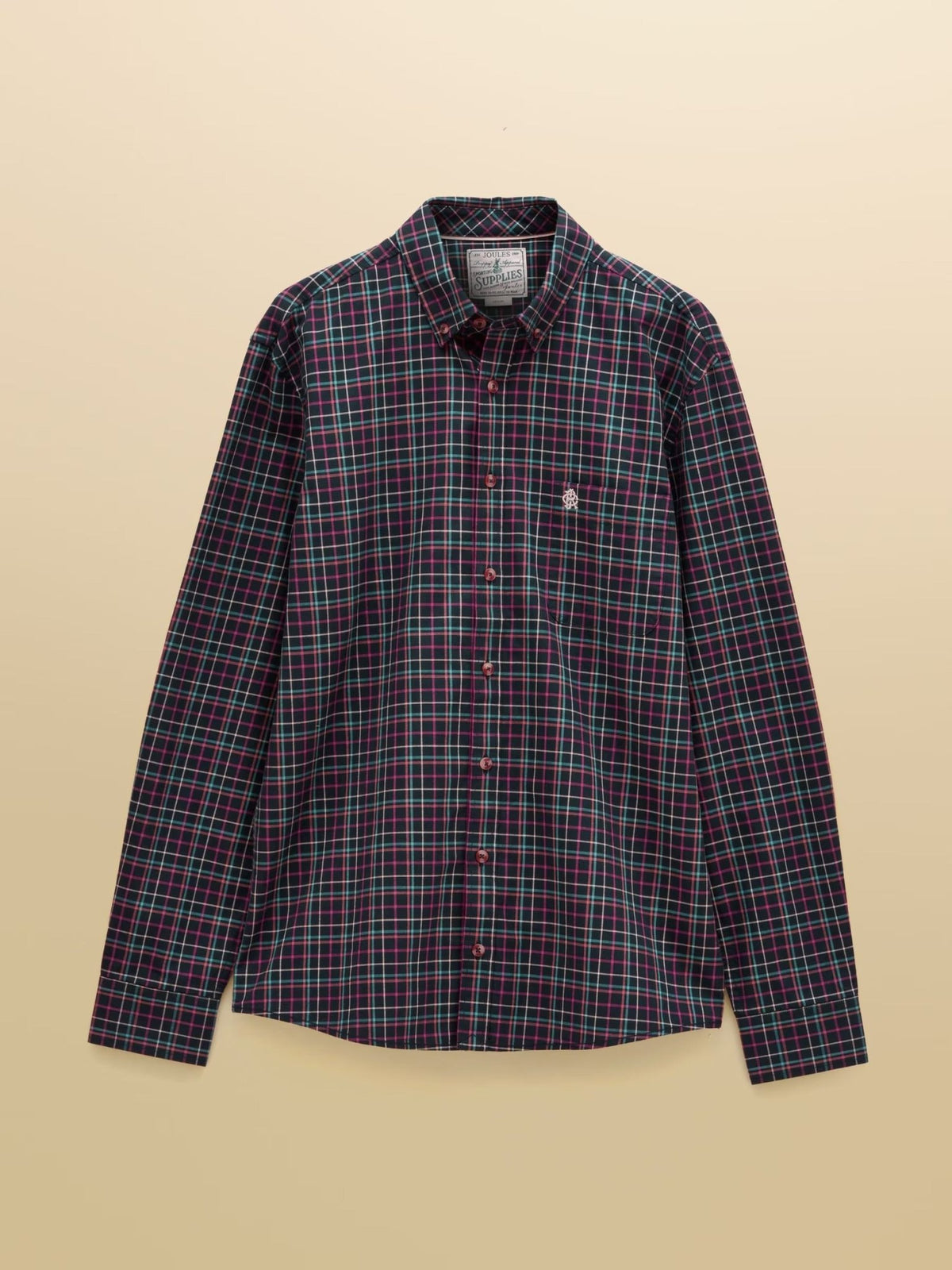 Young Ideas & Henmores -Oxford Check Classic Fit -Navy -M