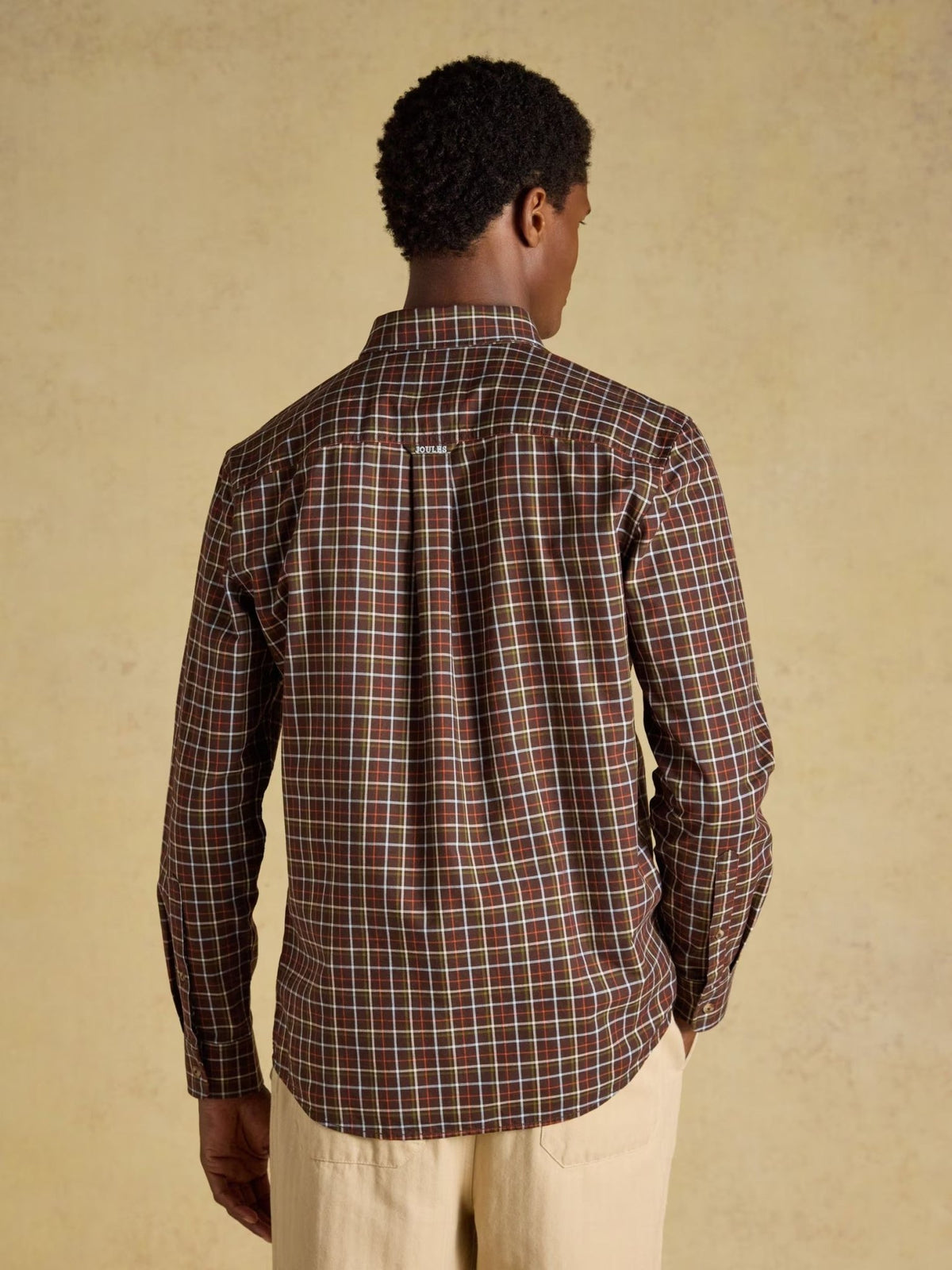 Young Ideas & Henmores -Oxford Check Classic Fit -Chocolate Brown -M