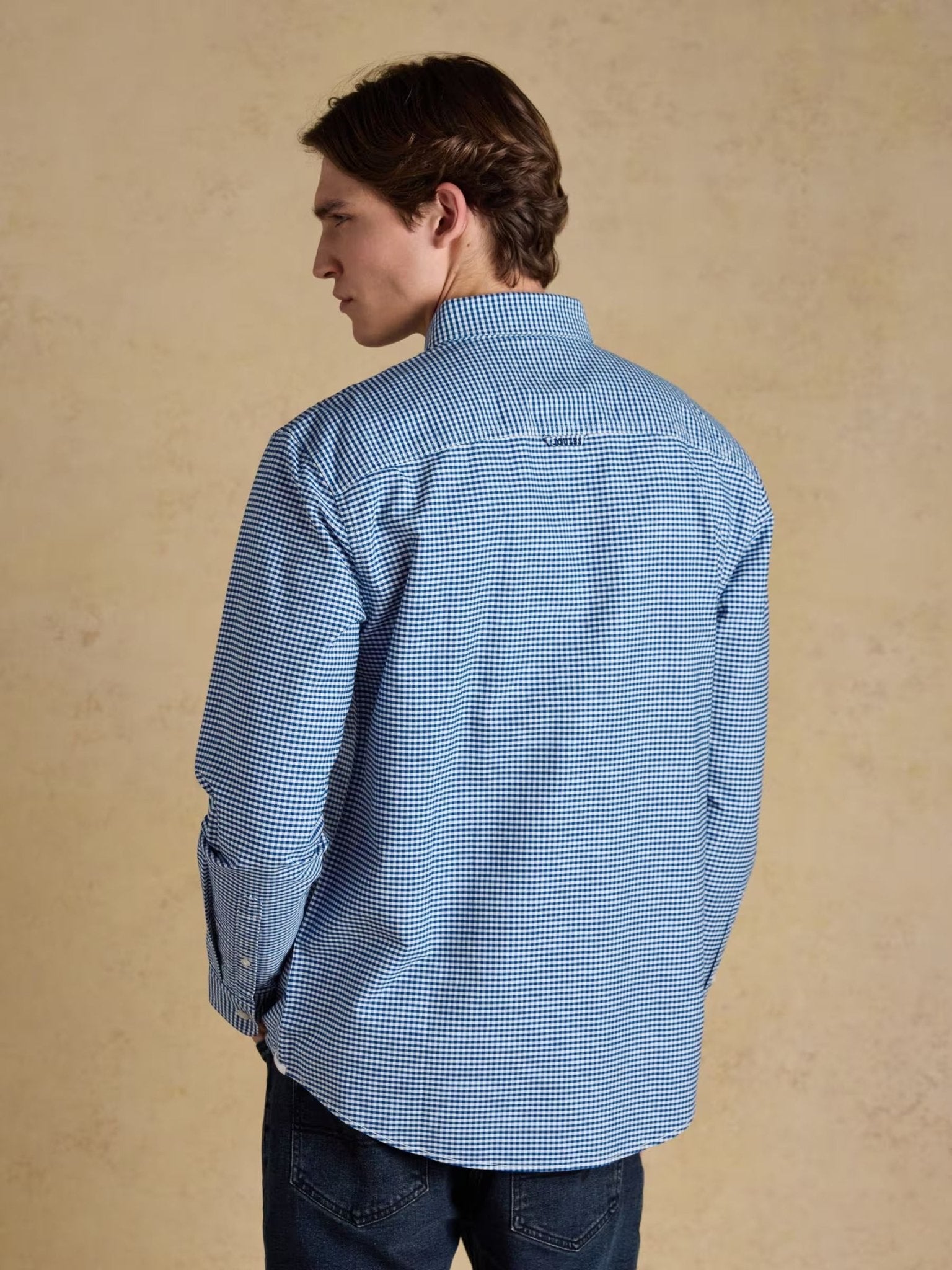 Young Ideas & Henmores -Oxford Gingham Classic Fit -Navy Check -M