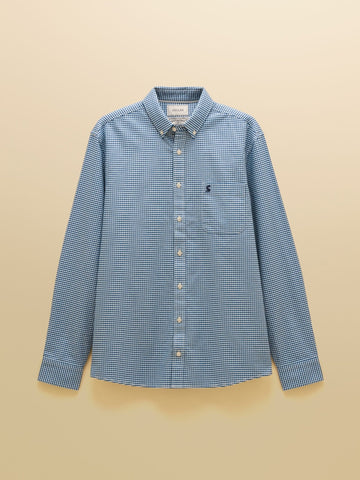 Young Ideas & Henmores -Oxford Gingham Classic Fit -Navy Check -M