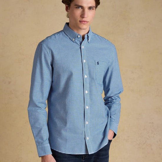 Young Ideas & Henmores -Oxford Gingham Classic Fit -Navy Check -M