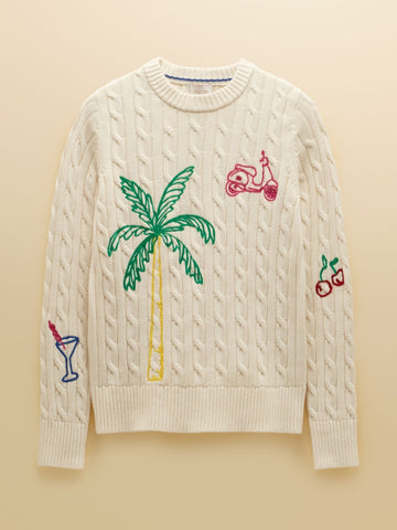 Young Ideas & Henmores -Palm Tree Jumper -Cream -8