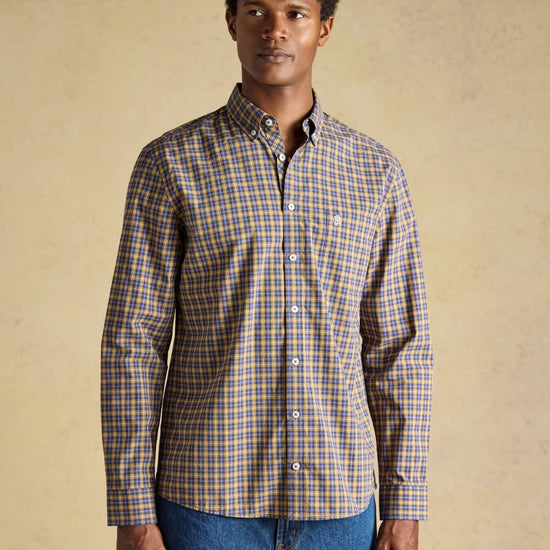 Young Ideas & Henmores -Poplin Check Classic Fit -Blue/Yellow -M