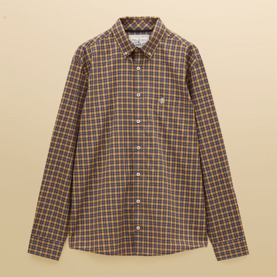 Young Ideas & Henmores -Poplin Check Classic Fit -Blue/Yellow -M