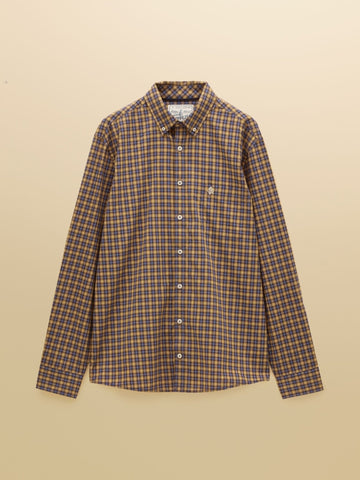 Young Ideas & Henmores -Poplin Check Classic Fit -Blue/Yellow -M