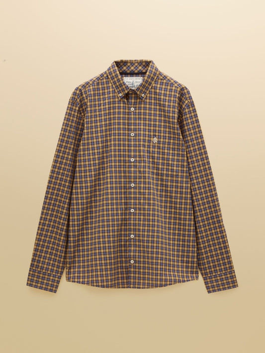 Young Ideas & Henmores -Poplin Check Classic Fit -Blue/Yellow -M