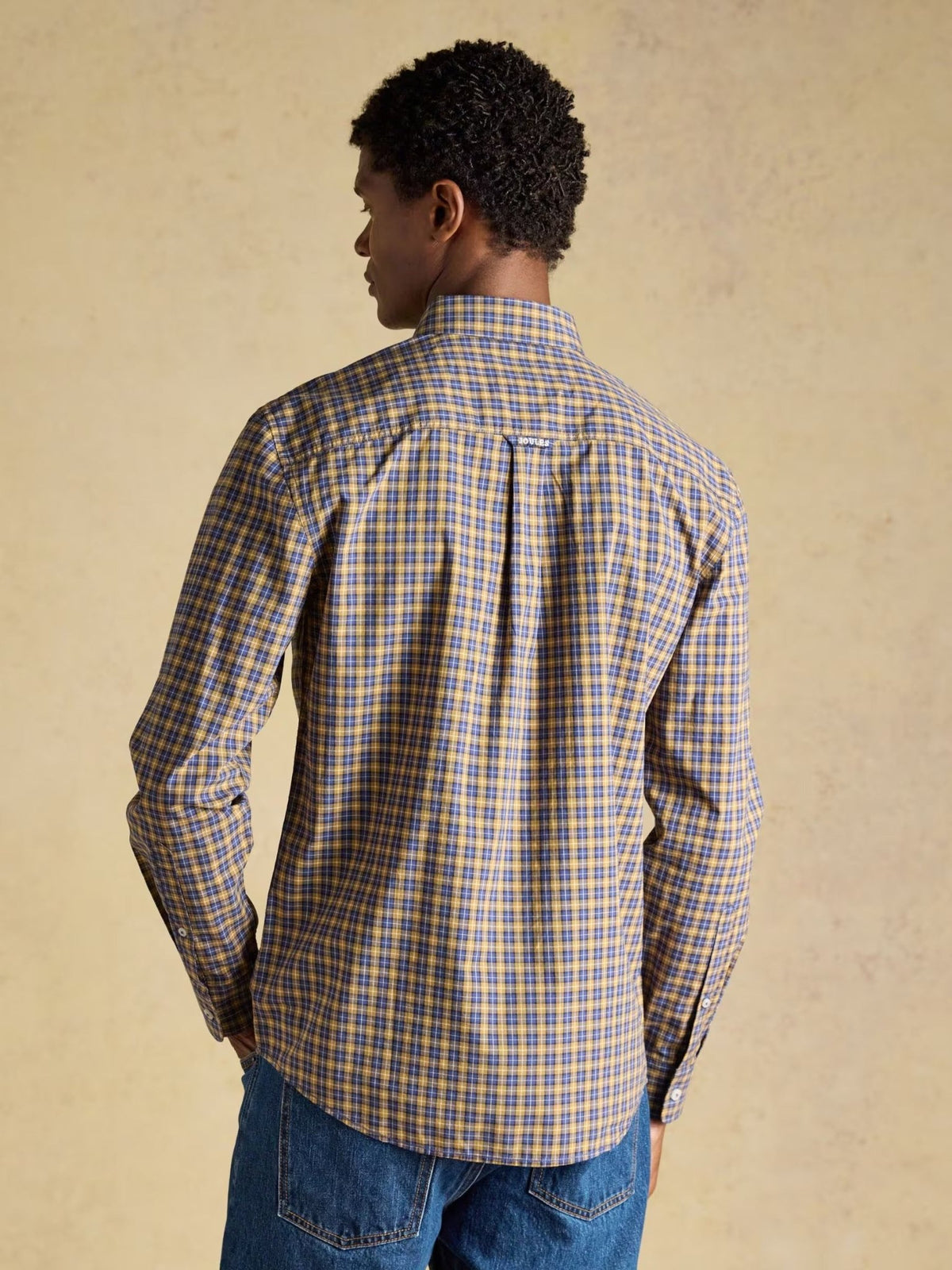 Young Ideas & Henmores -Poplin Check Classic Fit -Blue/Yellow -M
