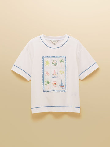 Young Ideas & Henmores - Postcard Graphic T-Shirt - White - 8