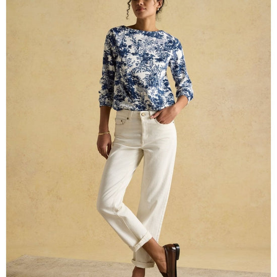 Young Ideas/Henmores - Printed Harbour Jersey Top - Blue Safari - 8