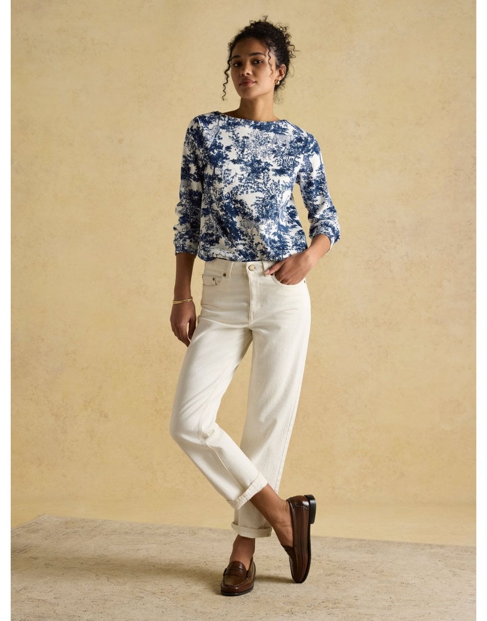 Young Ideas/Henmores - Printed Harbour Jersey Top - Blue Safari - 8