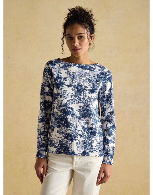 Young Ideas/Henmores - Printed Harbour Jersey Top - Blue Safari - 8