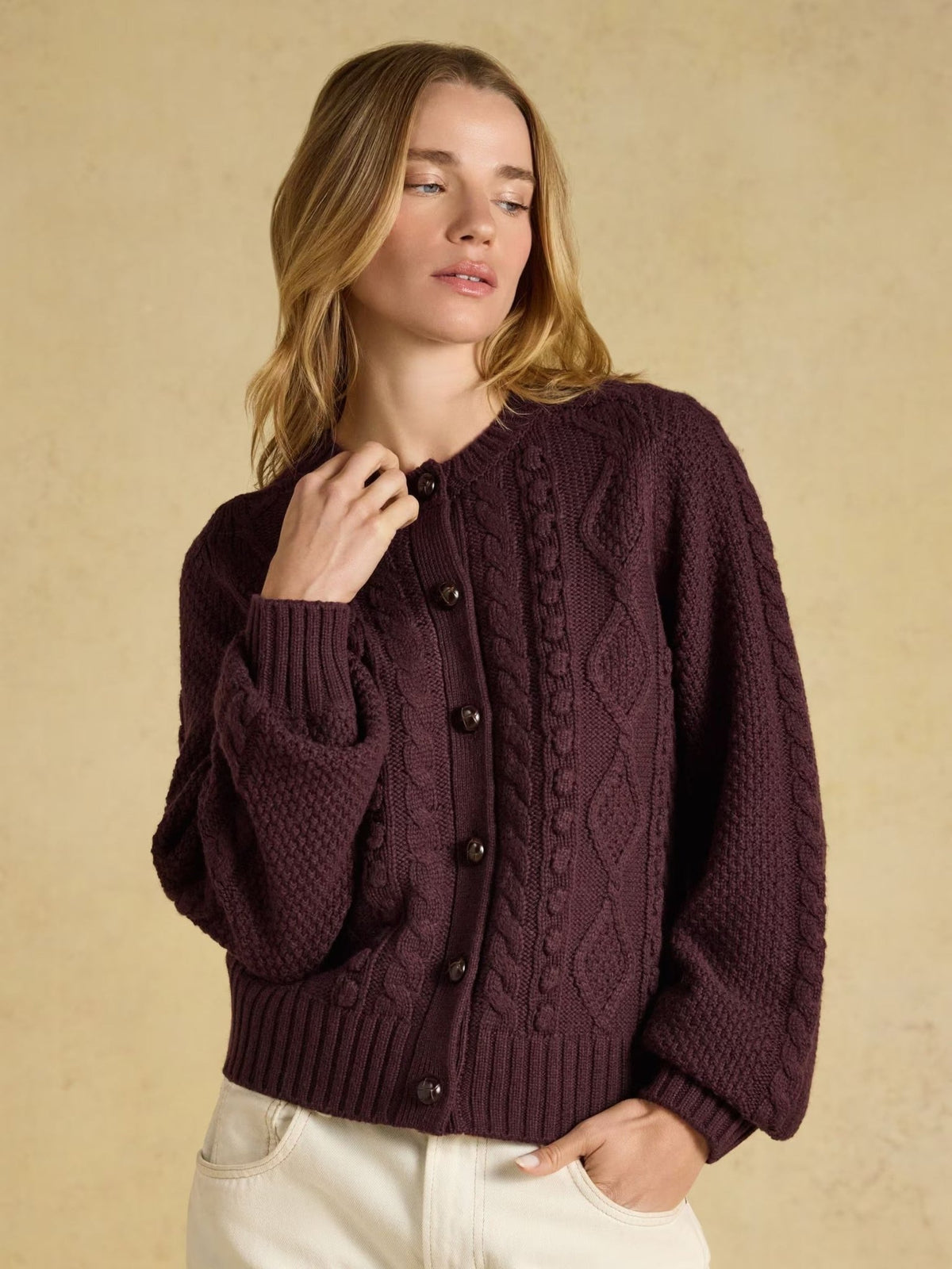Young Ideas & Henmores -Rafferty Cardigan -Wine -L