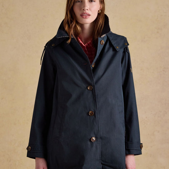 Young Ideas/Henmores - Rainmore Check Detail Waterproof Coat - Navy - 8
