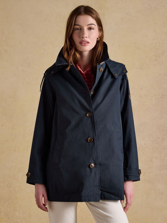 Young Ideas/Henmores - Rainmore Check Detail Waterproof Coat - Navy - 8