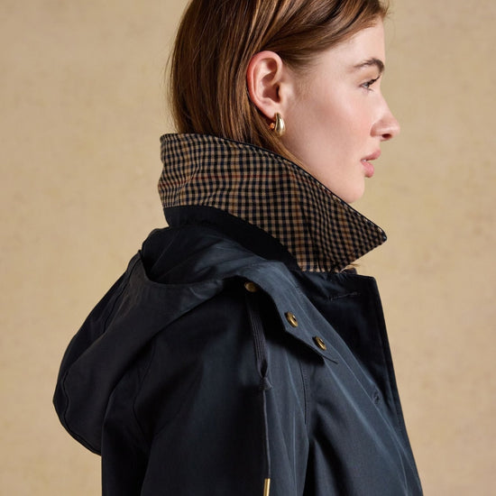 Young Ideas/Henmores - Rainmore Check Detail Waterproof Coat - Navy - 8