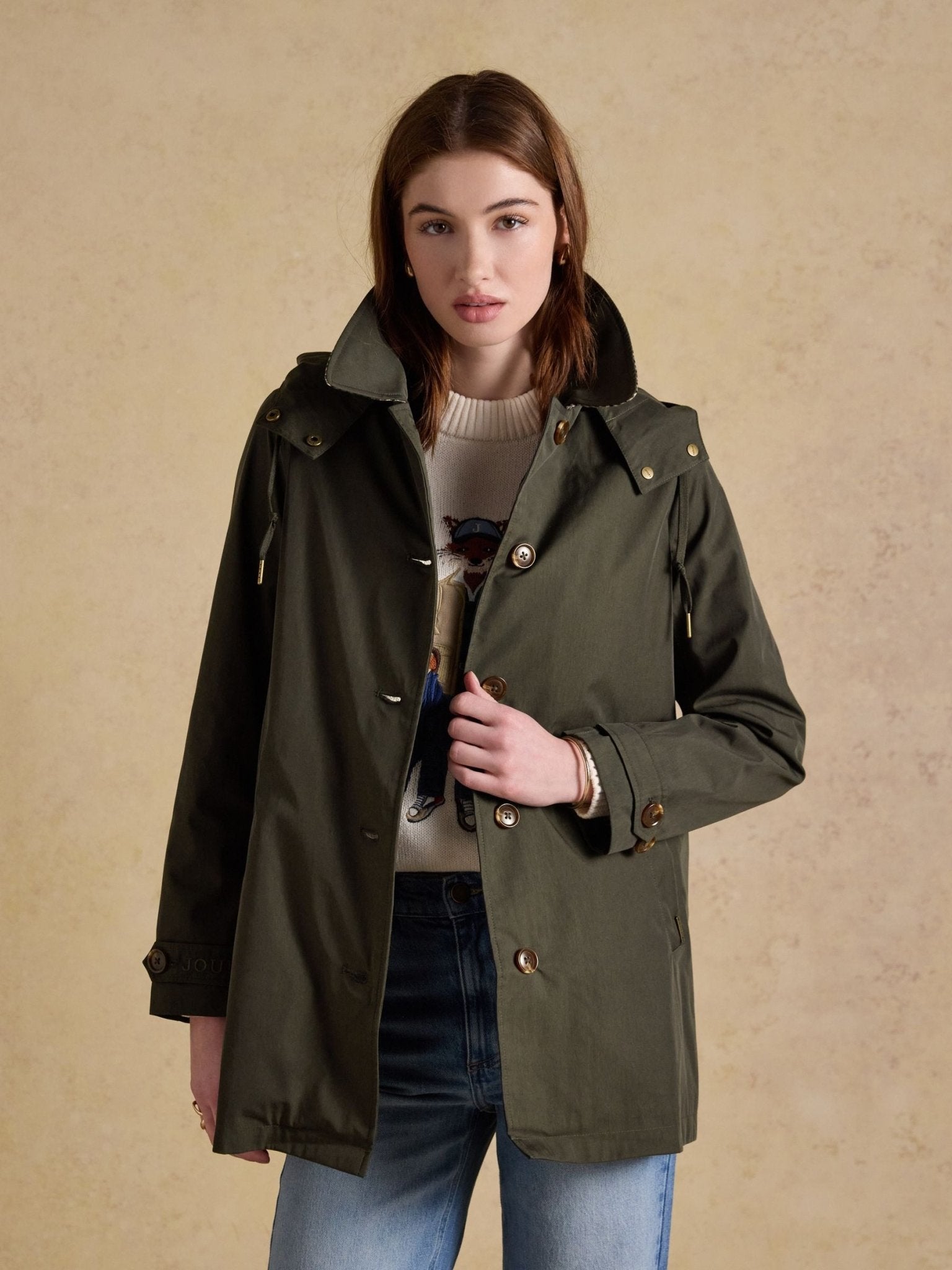 Young Ideas/Henmores - Rainmore Check Detail Waterproof Coat - Navy - 8