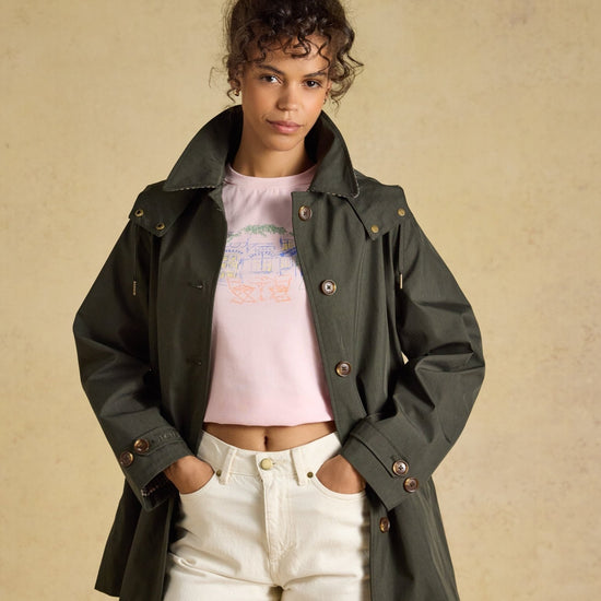 Young Ideas & Henmores -Rainmore Waterproof Coat -Khaki Green -8