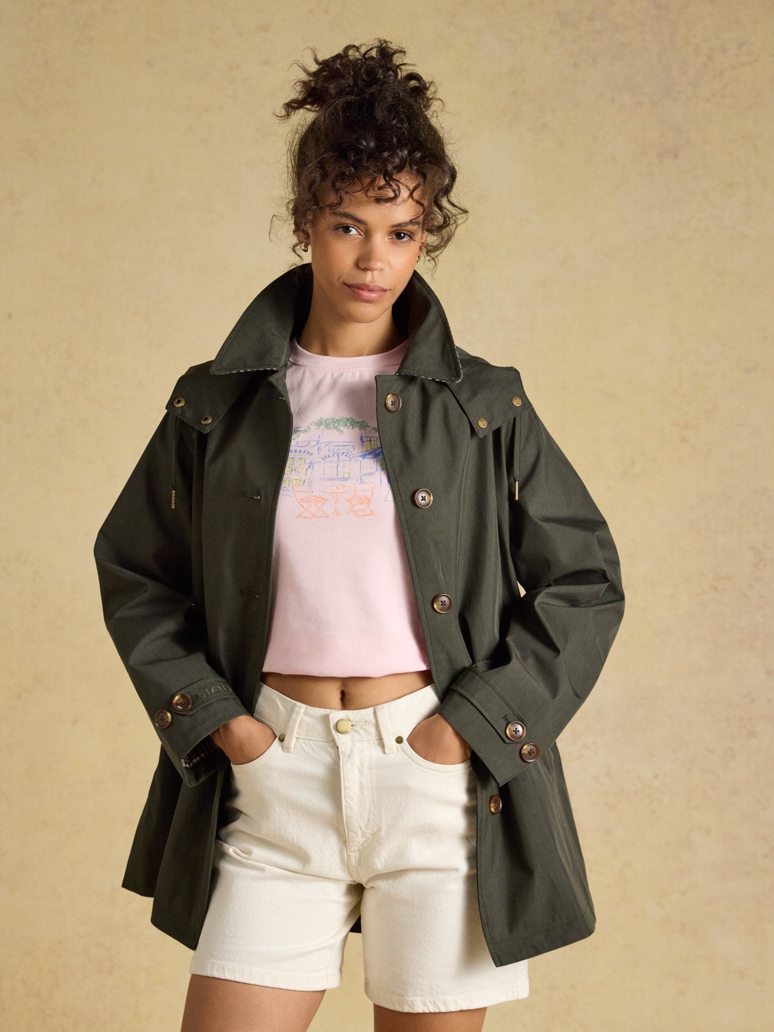Young Ideas & Henmores -Rainmore Waterproof Coat -Khaki Green -8