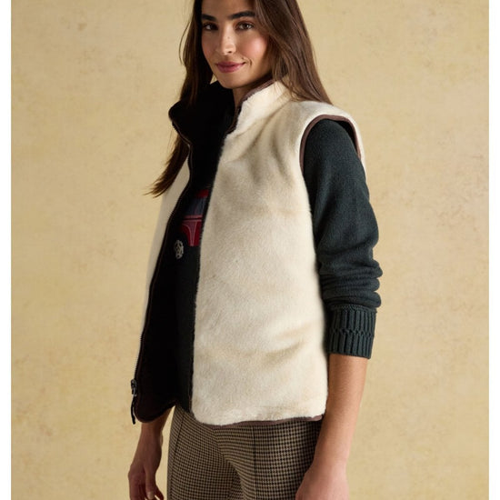 Young Ideas/Henmores - Reversible Fur Gilet - Brown/Cream - 8