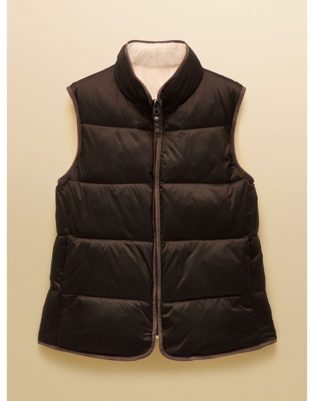 Young Ideas/Henmores - Reversible Fur Gilet - Brown/Cream - 8
