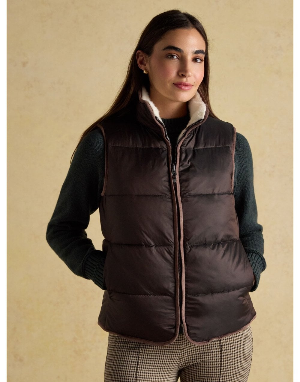 Young Ideas/Henmores - Reversible Fur Gilet - Brown/Cream - 8