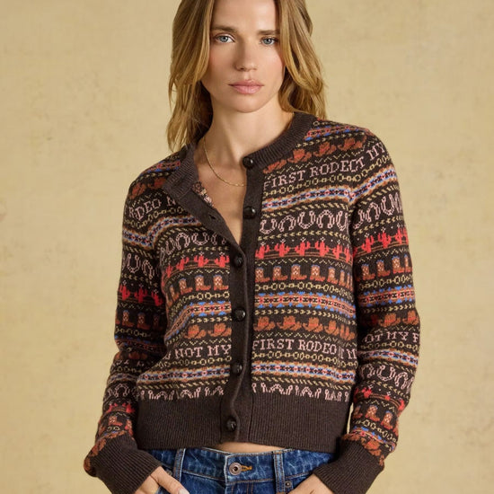 Young Ideas & Henmores -Rodeo Cardigan -Chocolate Brown -L