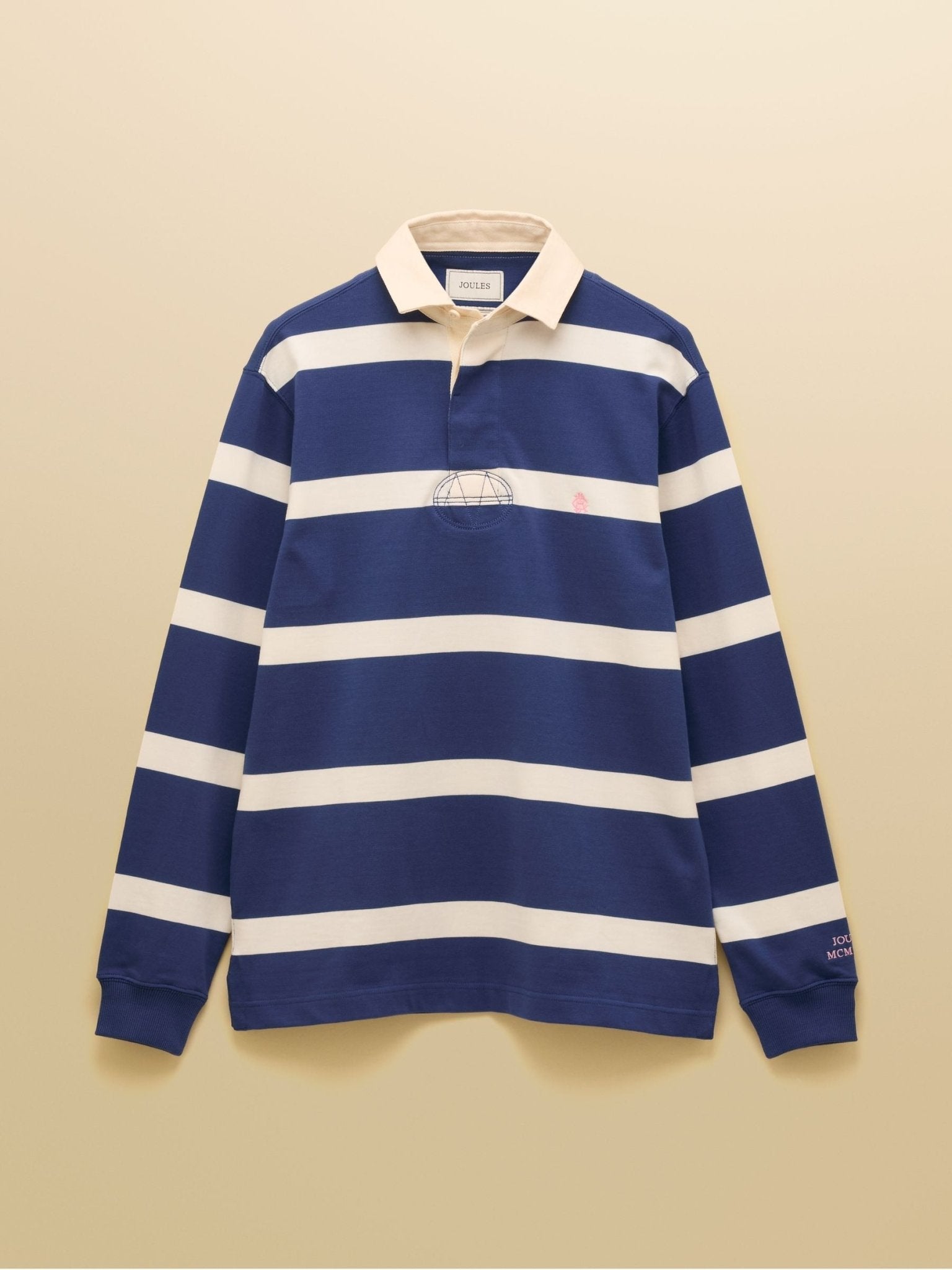 Young Ideas & Henmores - Rugby Club Long Sleeve Polo Shirt - Blue/White - M